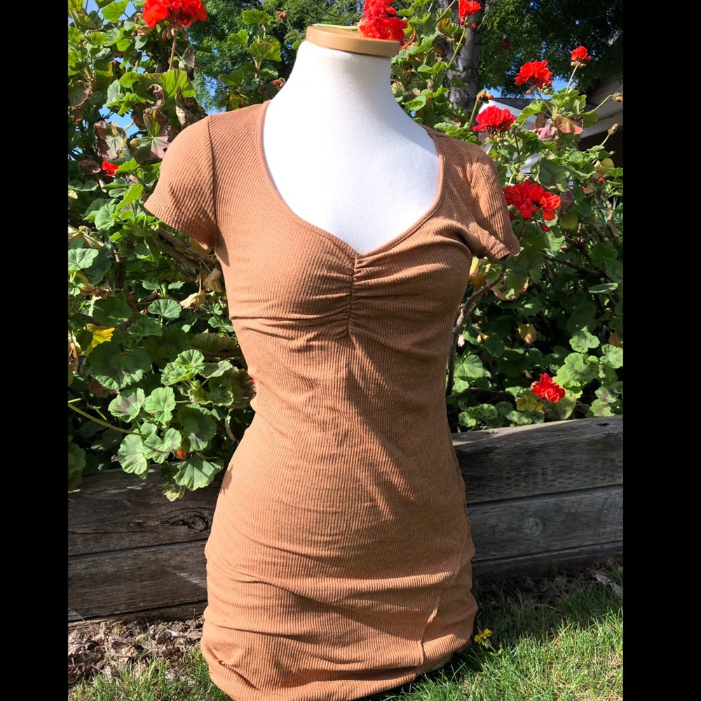 Tan body con dress